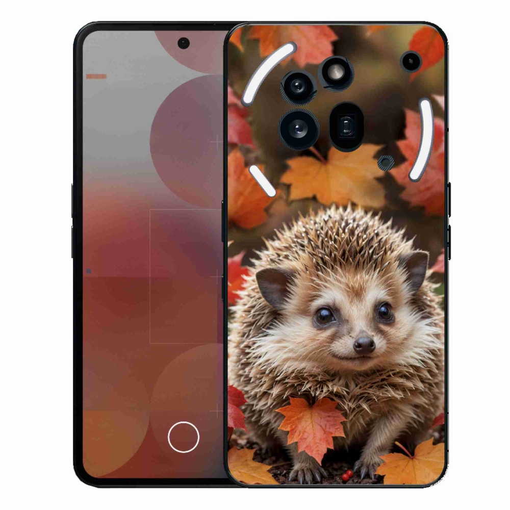 Zselés borító mmCase a Nothing Phone (3a) Pro készülékhez - süni levelekben