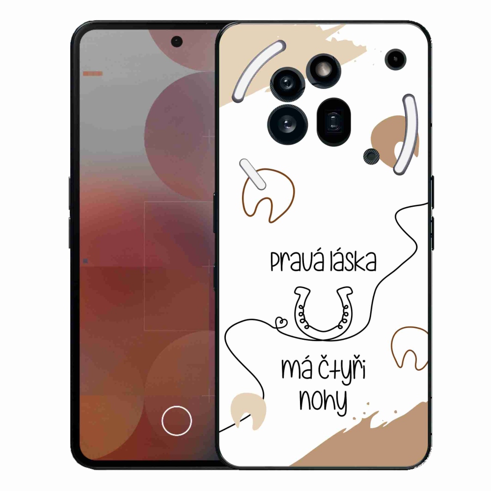 Gél borító mmCase a Nothing Phone (3a) Pro készülékhez - Ló motívum fehér háttér