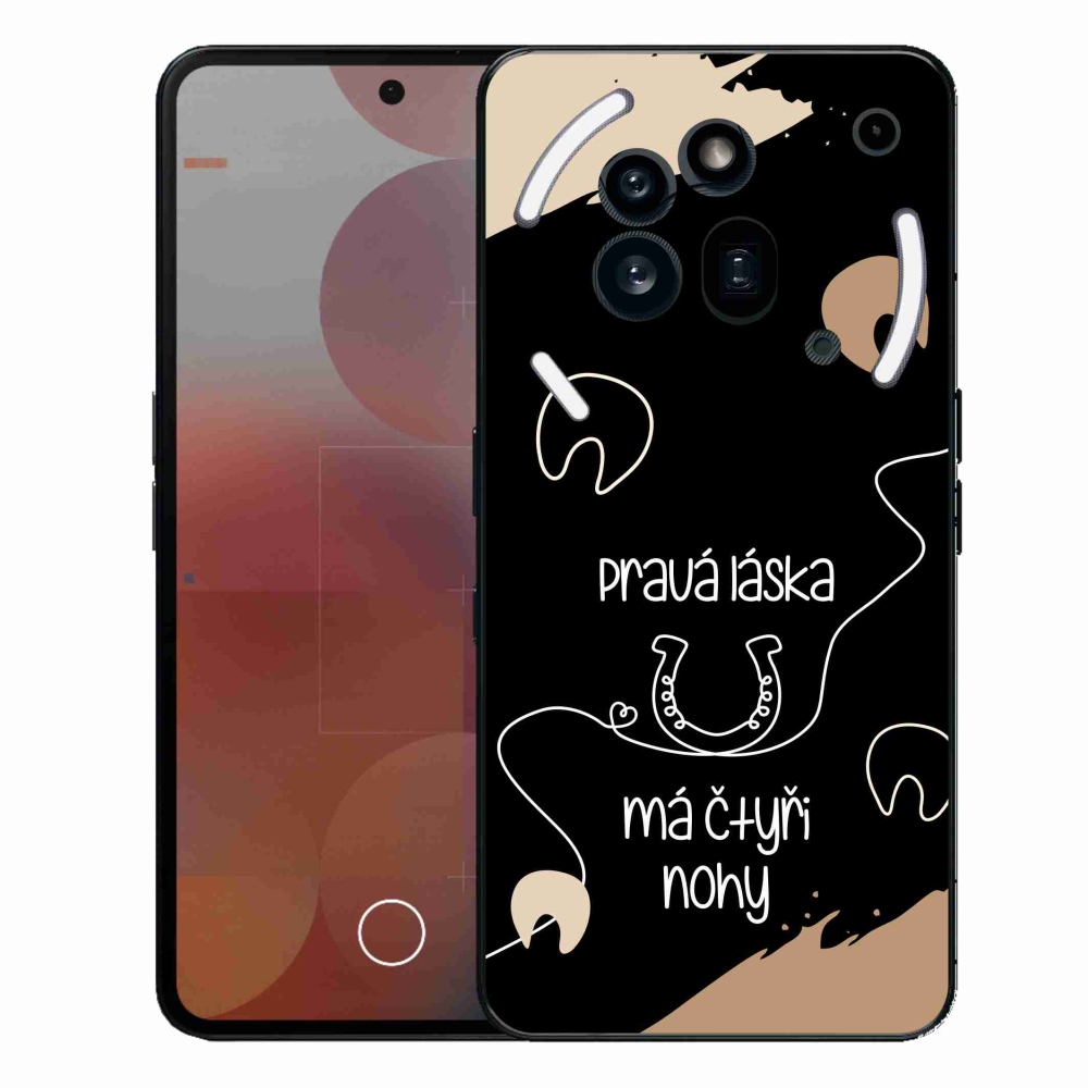 Gél borító mmCase a Nothing Phone (3a) Pro készülékhez - Ló motívum Fekete háttér