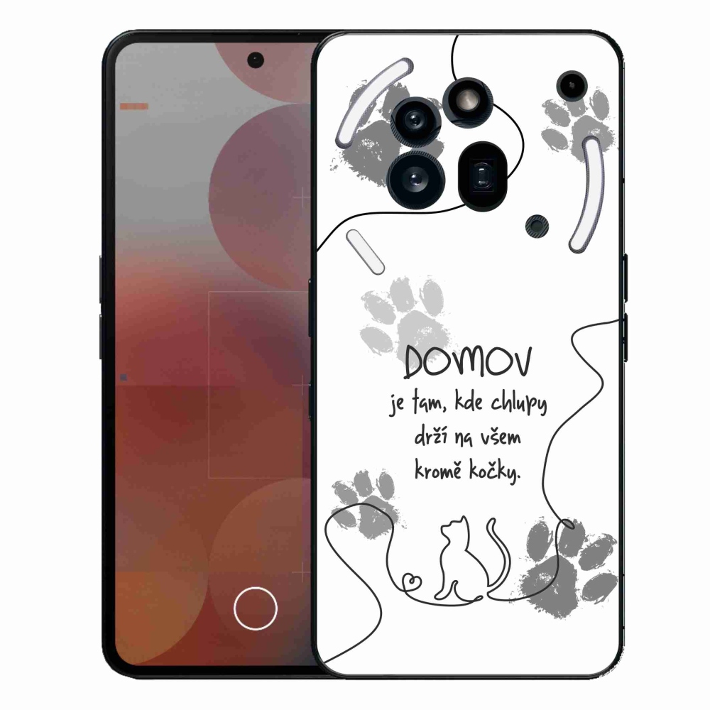 Zselés borító mmCase a Nothing Phone (3a) Pro készülékhez - macska motívum fehér háttérrel