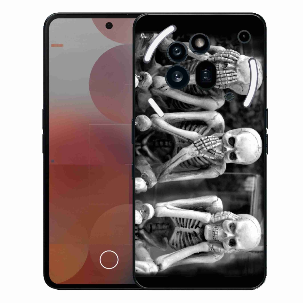 Zselés borítás mmCase a Nothing Phone (3a) Pro készülékhez - csontvázak