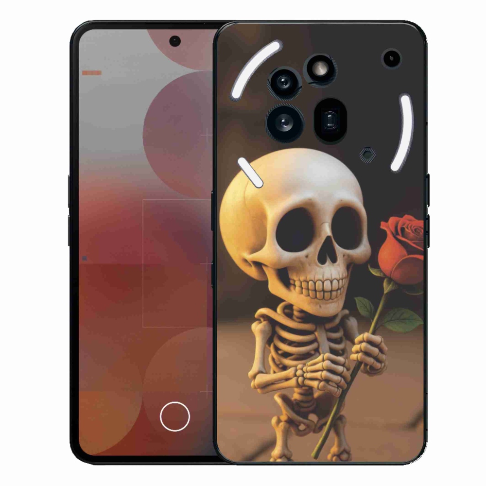 Zselés borítás mmCase a Nothing Phone (3a) Pro készülékhez - csontváz rózsával
