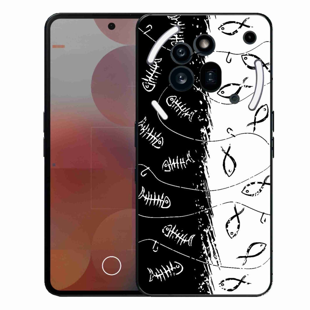 Zselés borító mmCase a Nothing Phone (3a) Pro készülékhez - csontvázak és halak