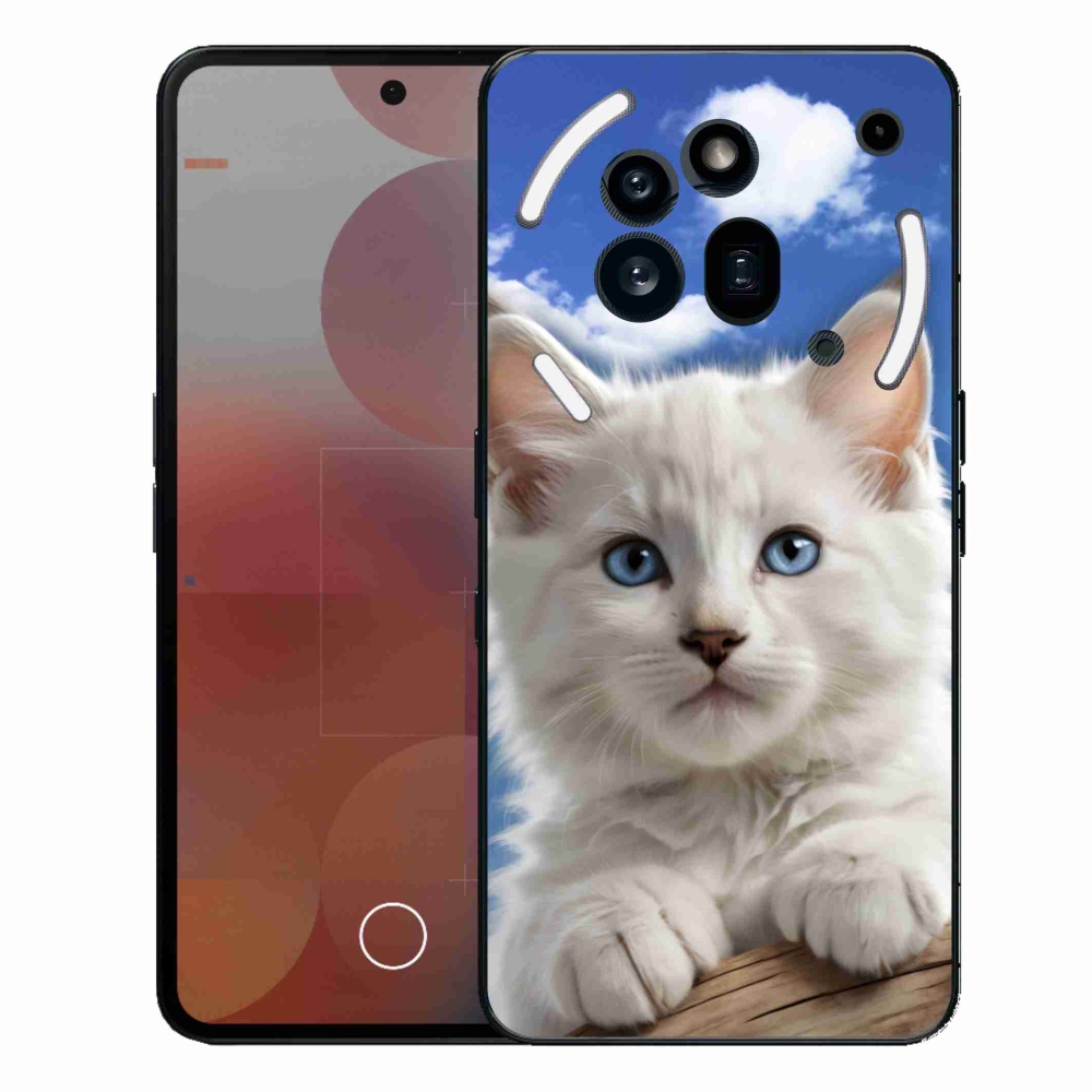 Zselés borítás mmCase a Nothing Phone (3a) Pro készülékhez - cica és felhők