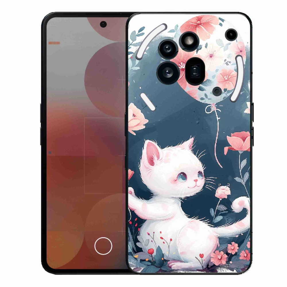 Zselés borítás mmCase a Nothing Phone (3a) Pro készülékhez - cica lufival