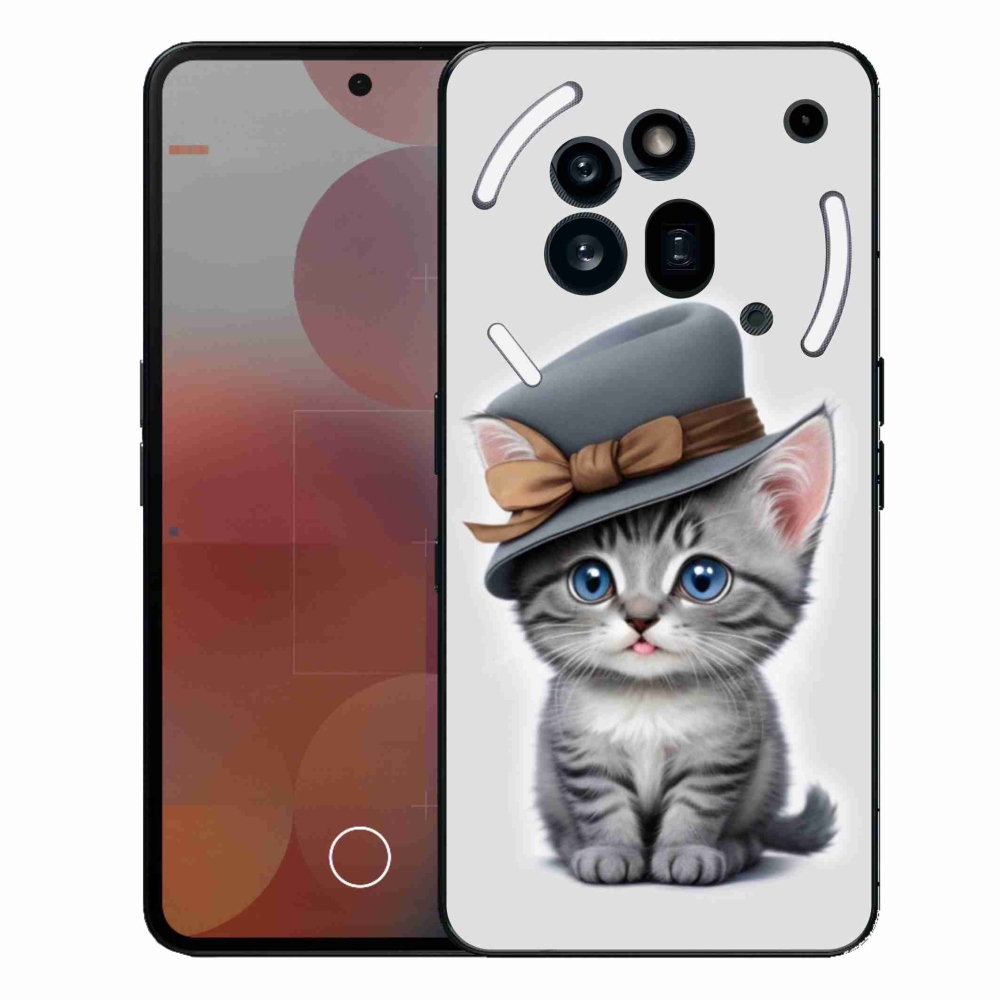 Zselés borítás mmCase a Nothing Phone (3a) Pro készülékhez - cica sapkával