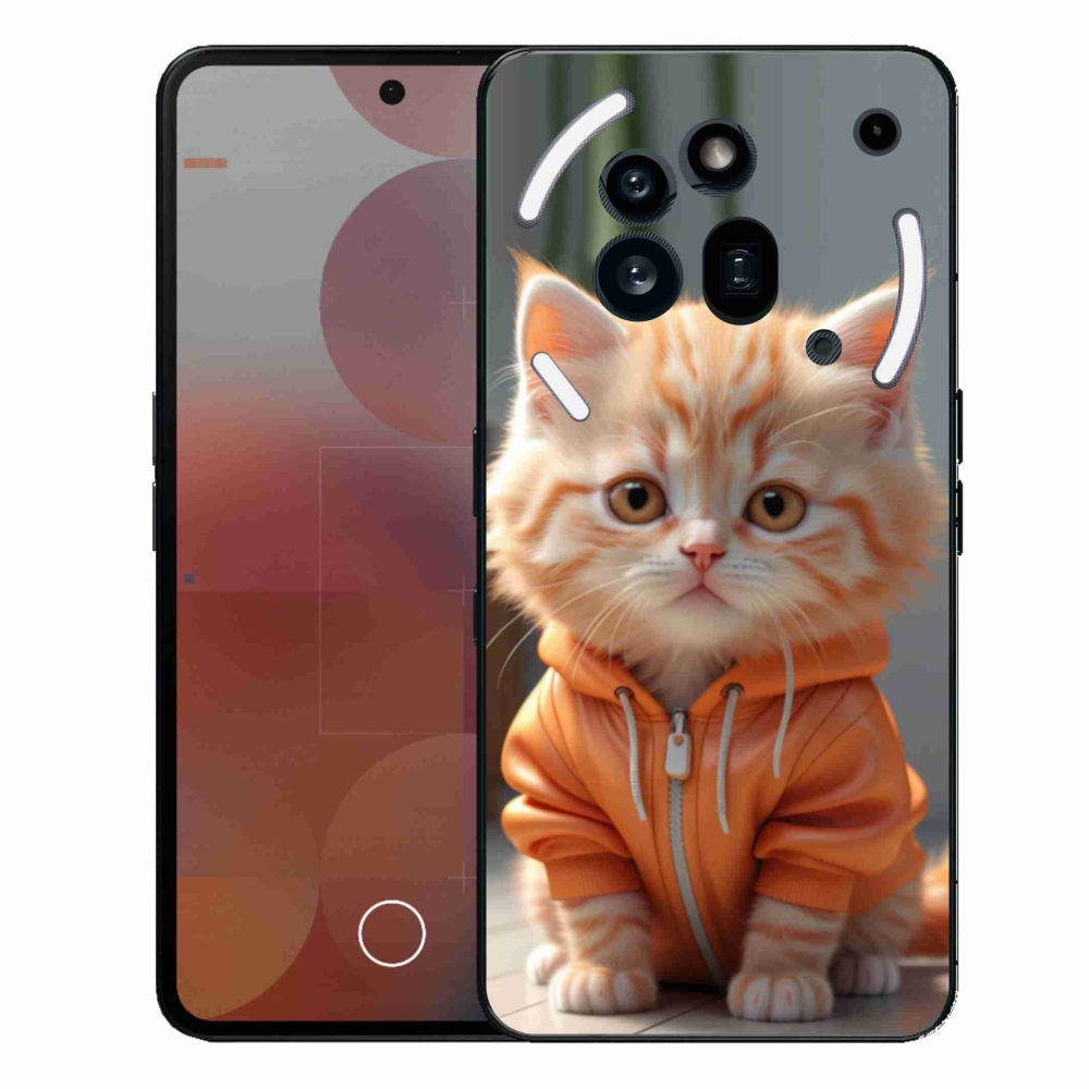 Zselés borítás mmCase a Nothing Phone (3a) Pro készülékhez - cica melegítőben