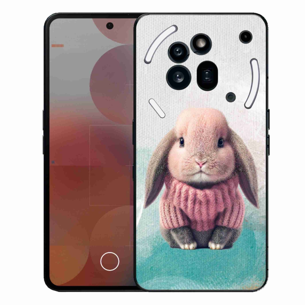 Zselés borítás mmCase a Nothing Phone (3a) Pro készülékhez - nyúl pulóverben
