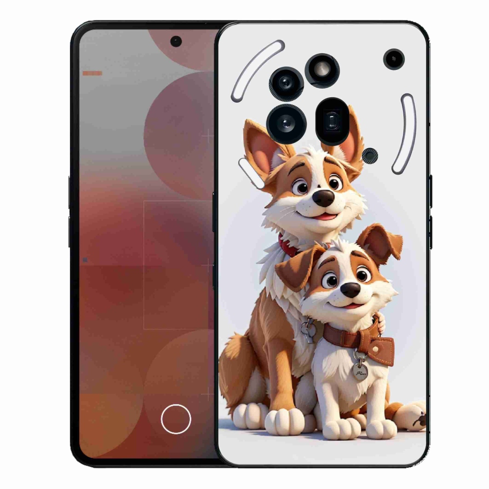 Zselés borítás mmCase a Nothing Phone (3a) Pro készülékhez - kutyák rajzolása