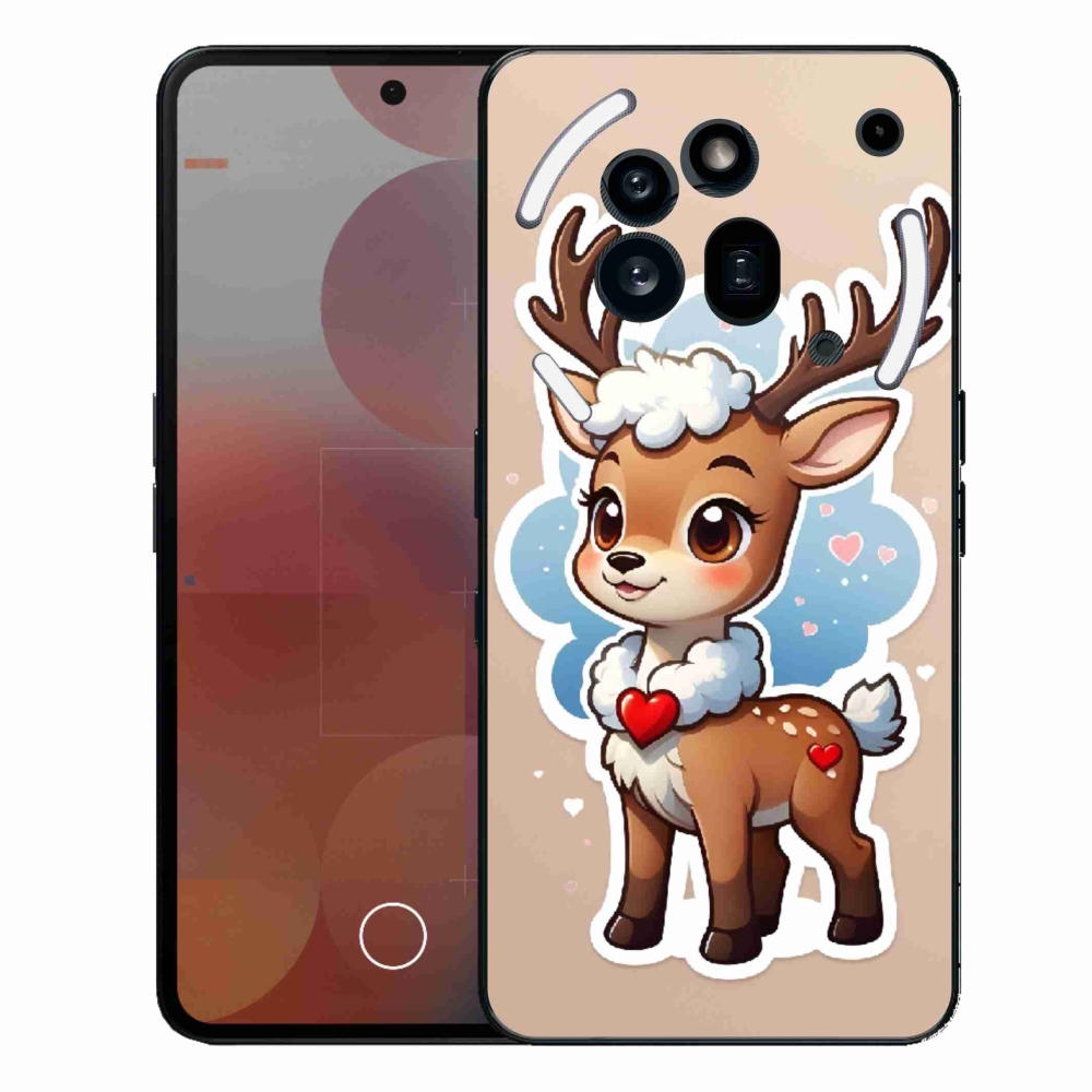 Zselés borítás mmCase a Nothing Phone (3a) Pro készülékhez - rajzfilm rénszarvas