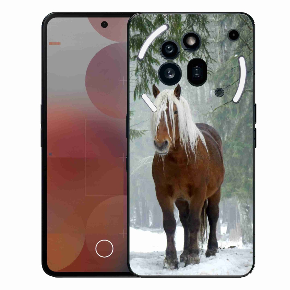Zselés borítás mmCase a Nothing Phone (3a) Pro készülékhez - ló az erdőben