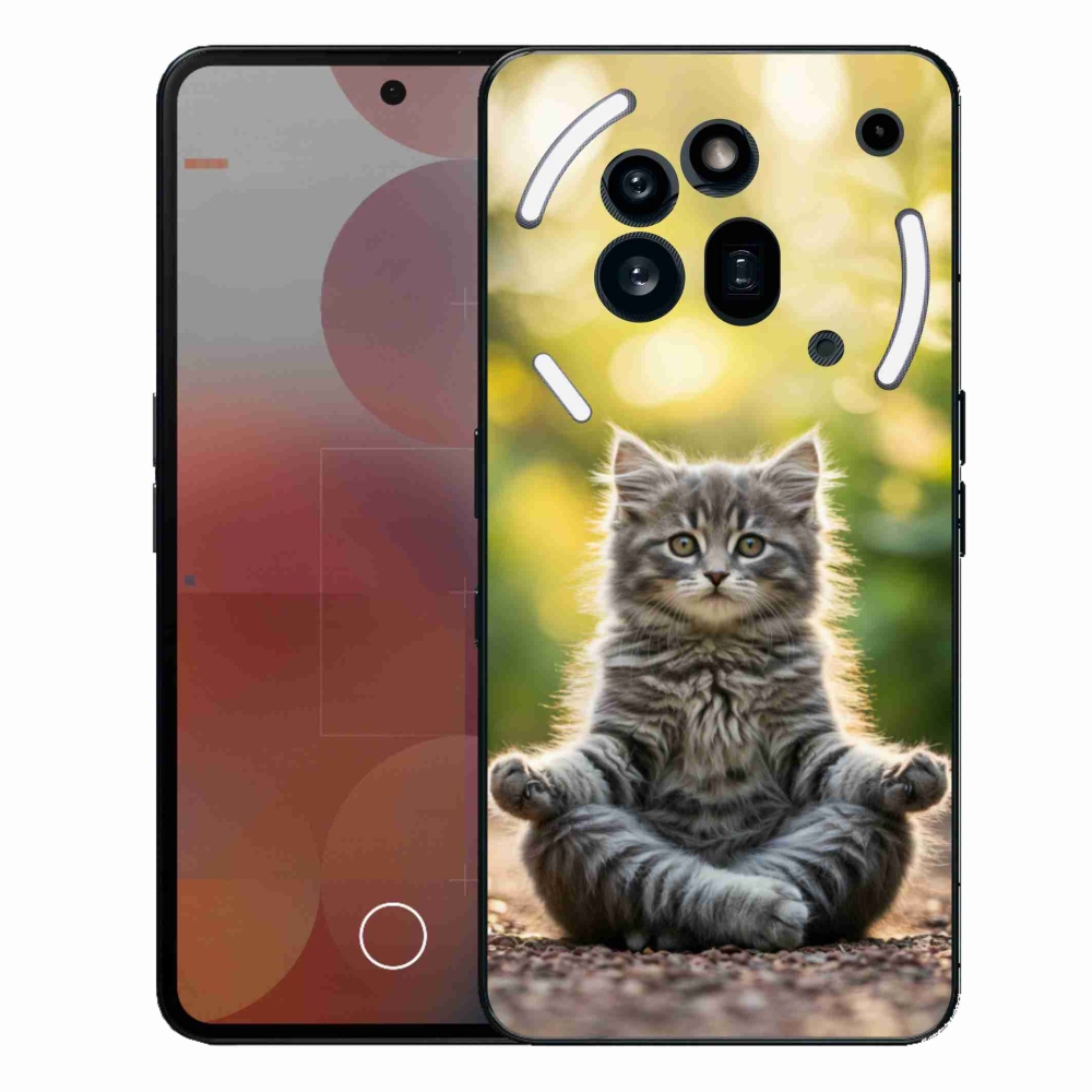Zselés borító mmCase a Nothing Phone (3a) Pro készülékhez - meditáló cica