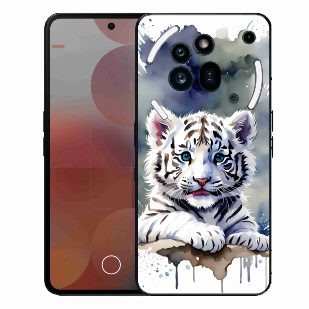 Zselés borítás mmCase a Nothing Phone (3a) Pro készülékhez - fehér tigriskölyök