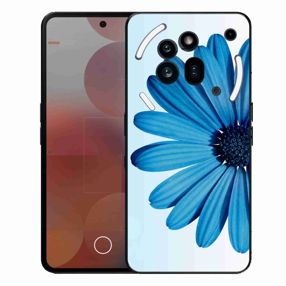 Zselés borítás mmCase a Nothing Phone (3a) Pro készülékhez - kék színű margaréta