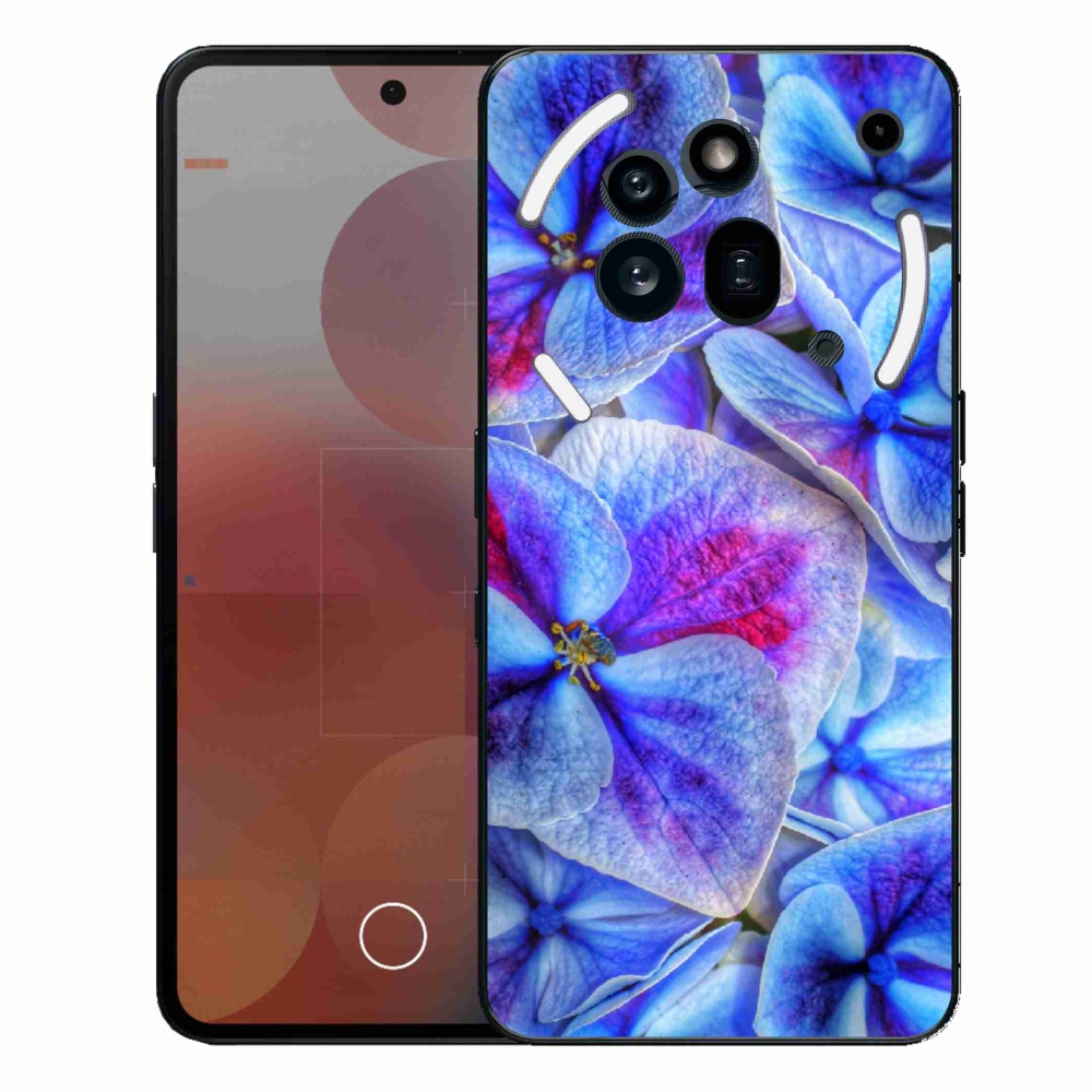 Zselés tok mmCase a Nothing Phone (3a) Pro készülékhez - kék virágok 1