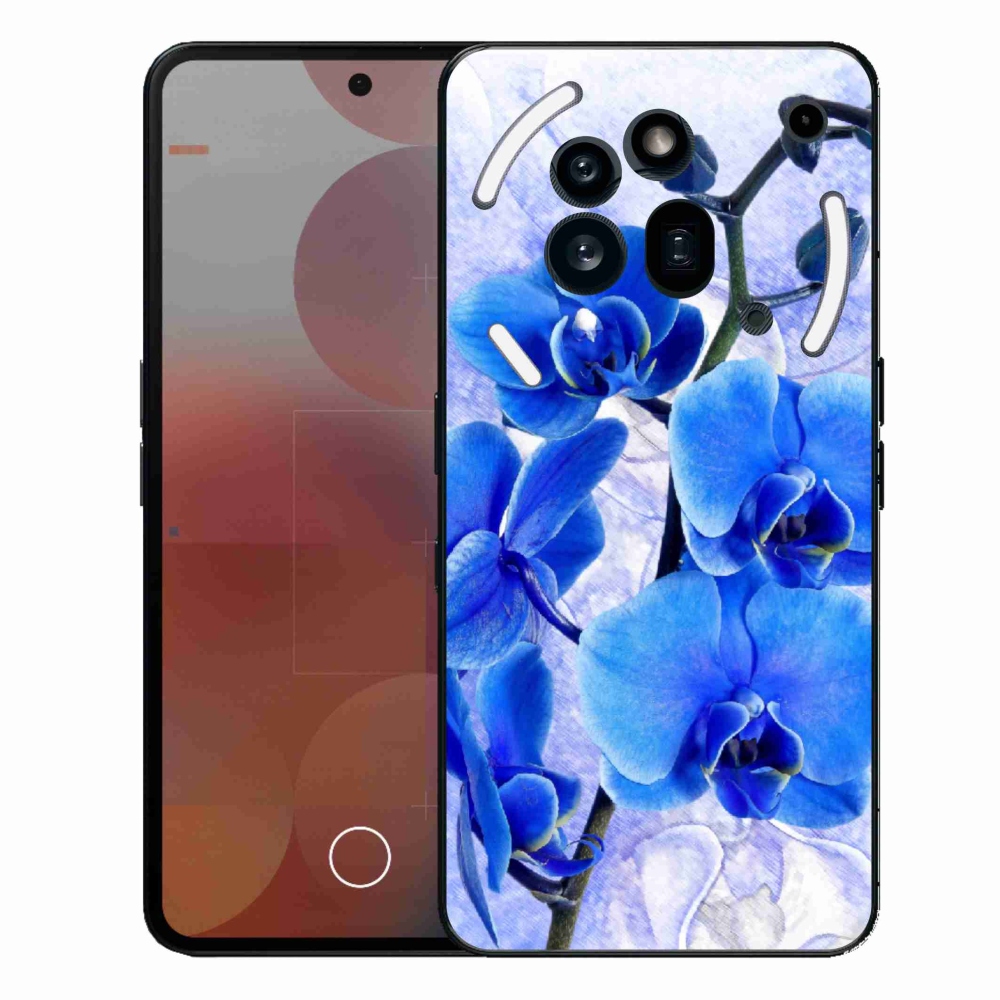Zselés borítás mmCase a Nothing Phone (3a) Pro készülékhez - kék virágok