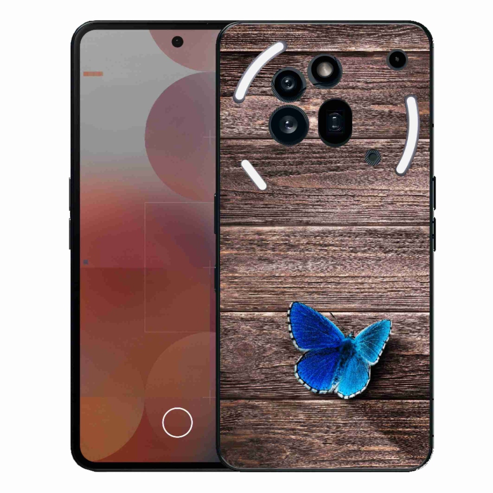 Zselés borítás mmCase a Nothing Phone (3a) Pro készülékhez - kék pillangó 1