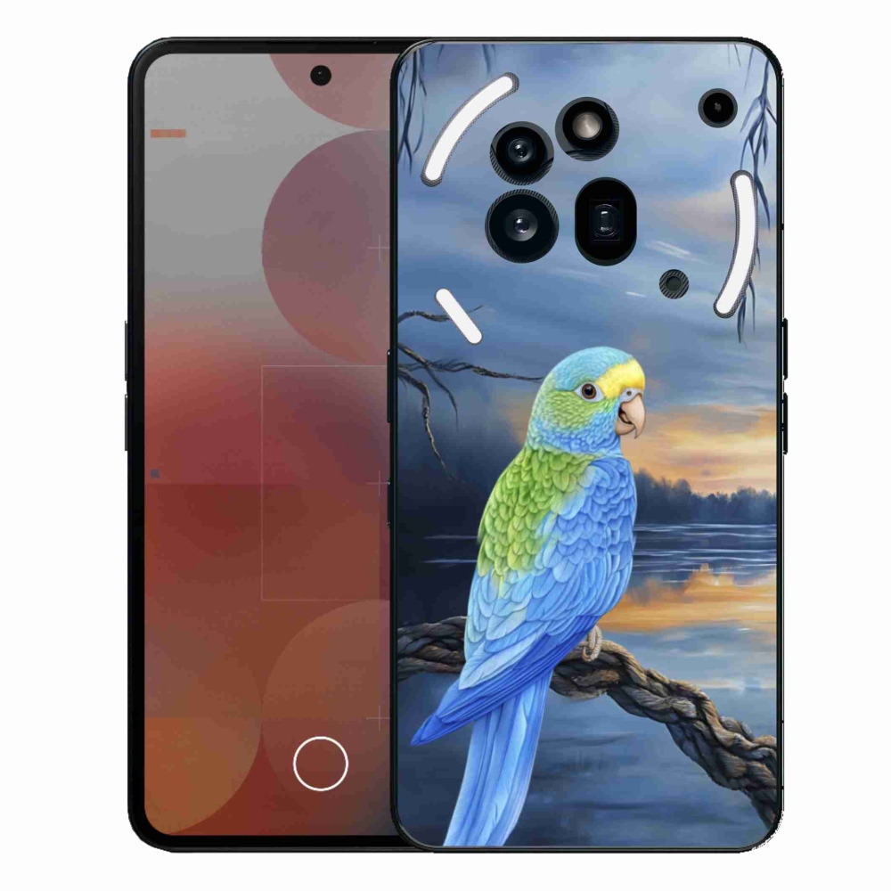 Zselés borítás mmCase a Nothing Phone (3a) Pro készülékhez - kék papagáj