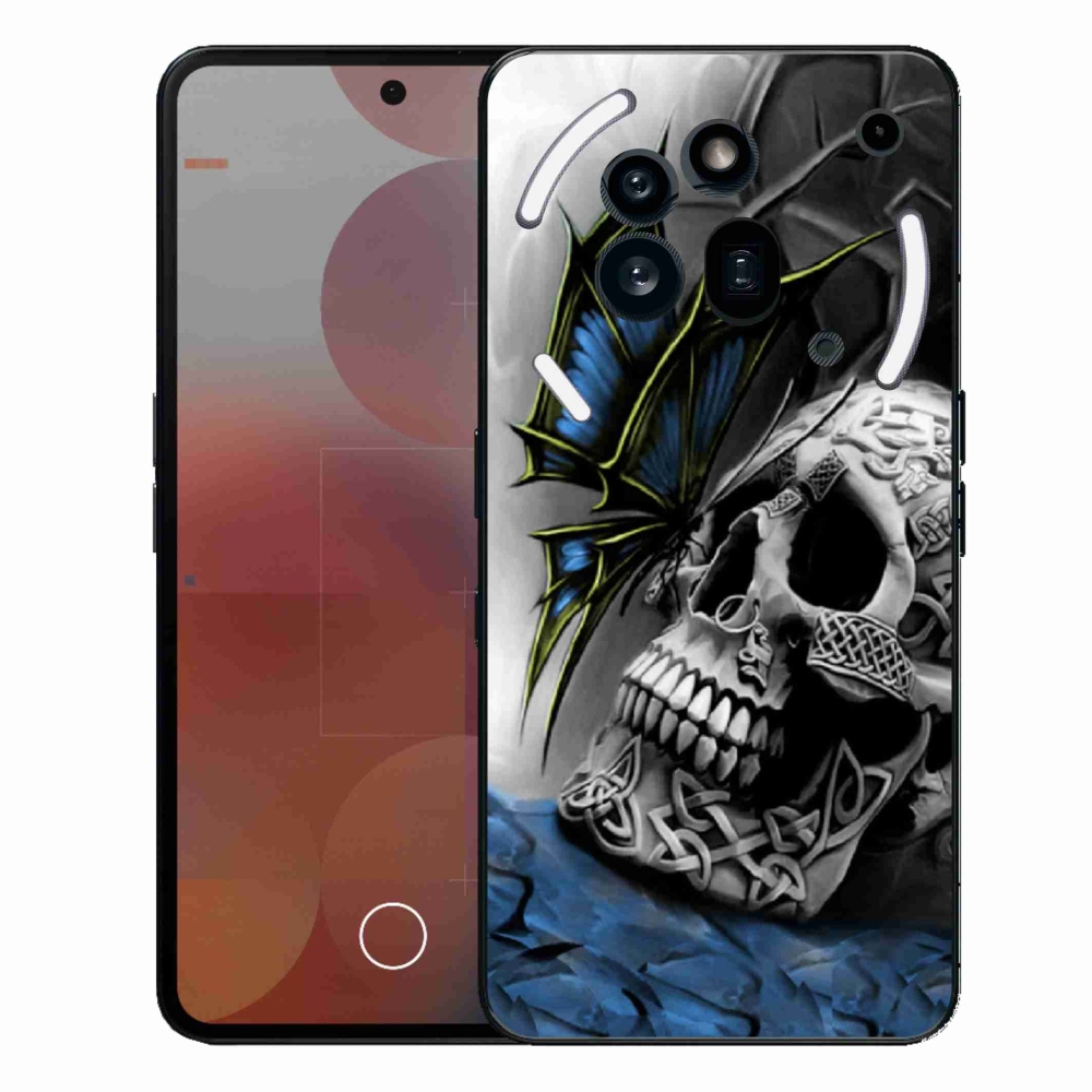 Zselés borítás mmCase a Nothing Phone (3a) Pro készülékhez - pillangó és koponya