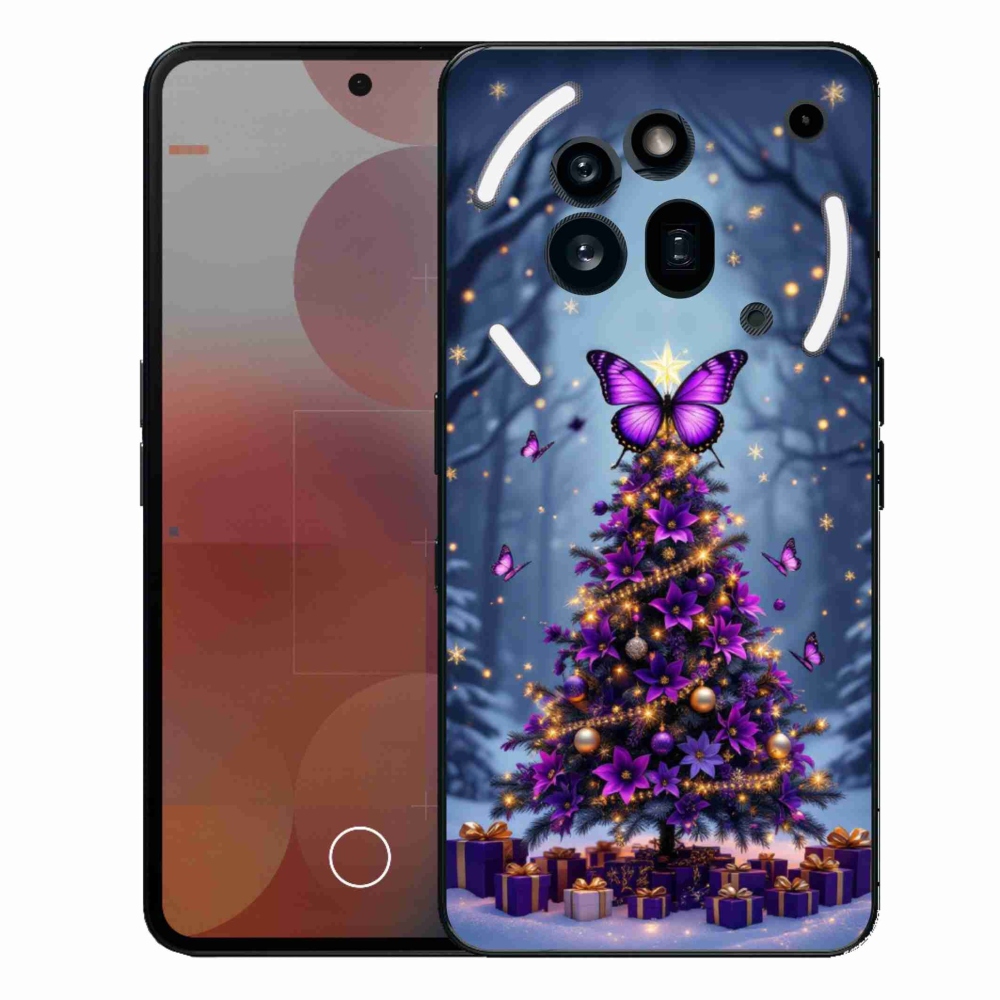 Zselés borító mmCase a Nothing Phone (3a) Pro készülékhez - pillangó karácsonyfa