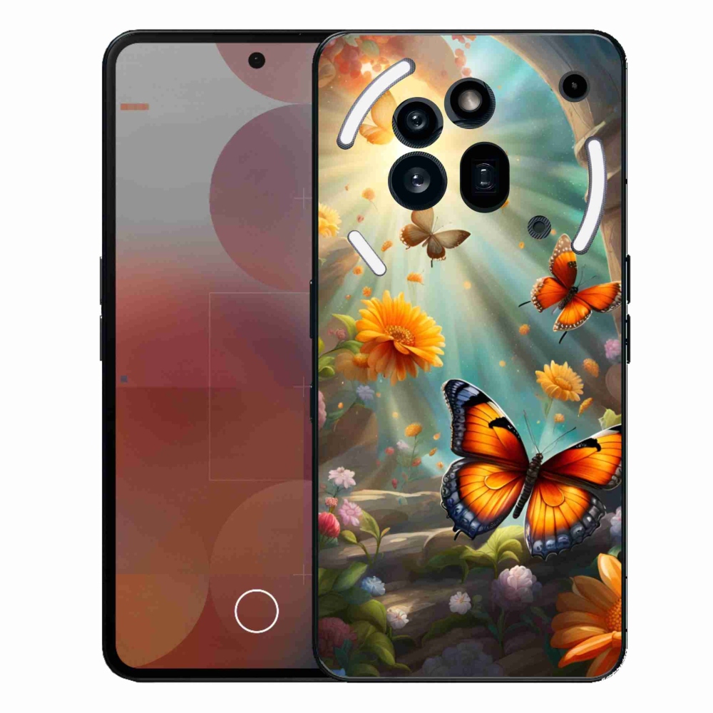 Zselés borítás mmCase a Nothing Phone (3a) Pro készülékhez - pillangókert 2