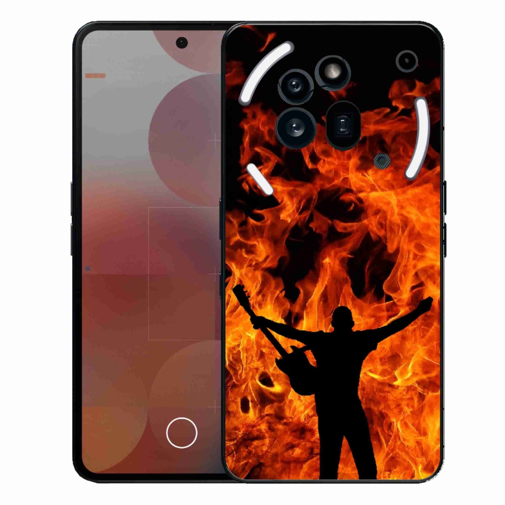 Zselés borítás mmCase a Nothing Phone (3a) Pro - zenész és a tűz