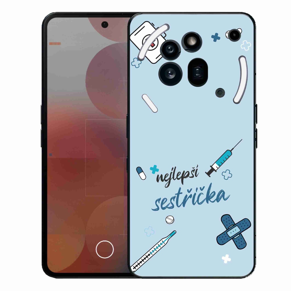 Gél borító mmCase a Nothing Phone (3a) Pro - legjobb kishúg kék háttérrel