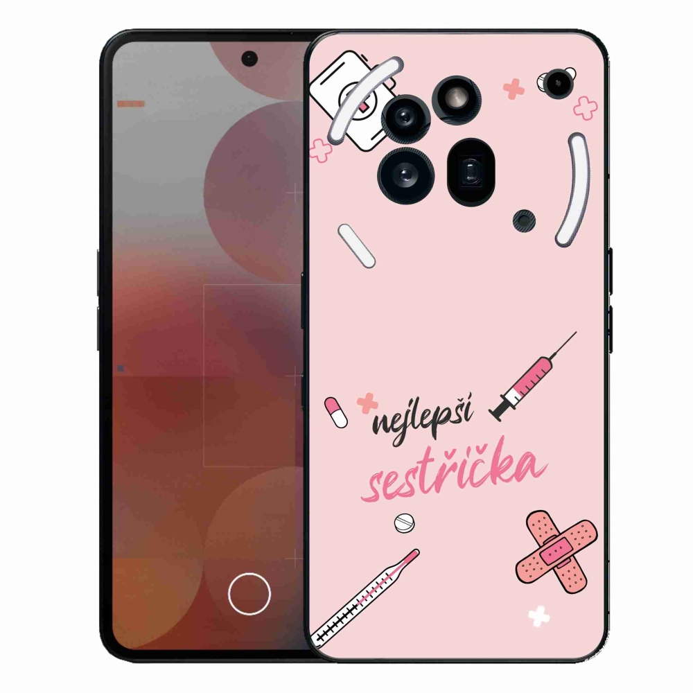 Gél borító mmCase a Nothing Phone (3a) Pro - legjobb kishúg rózsaszín háttérrel