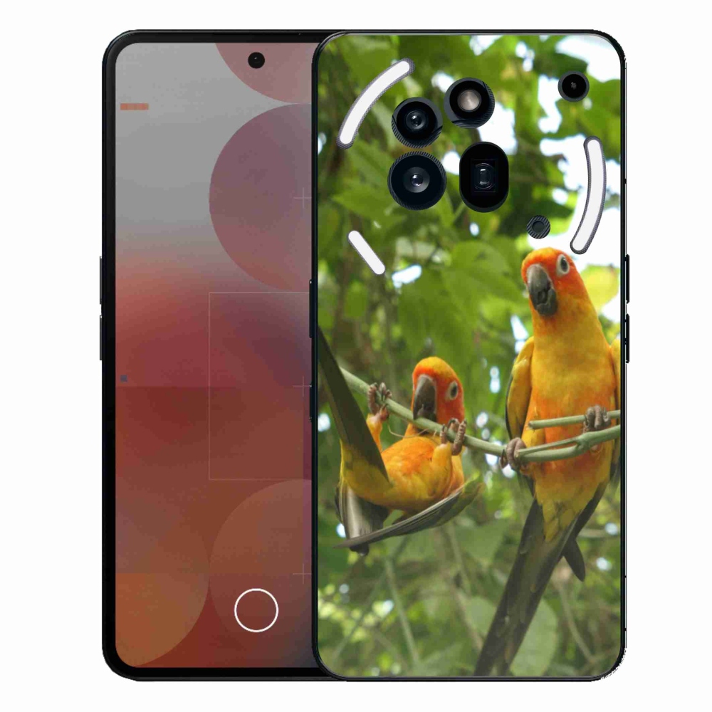 Zselés borítás mmCase a Nothing Phone (3a) Pro készülékhez - papagájok