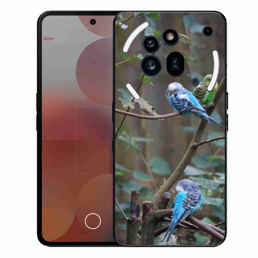 Zselés borító mmCase a Nothing Phone (3a) Pro készülékhez - papagájok az ágon