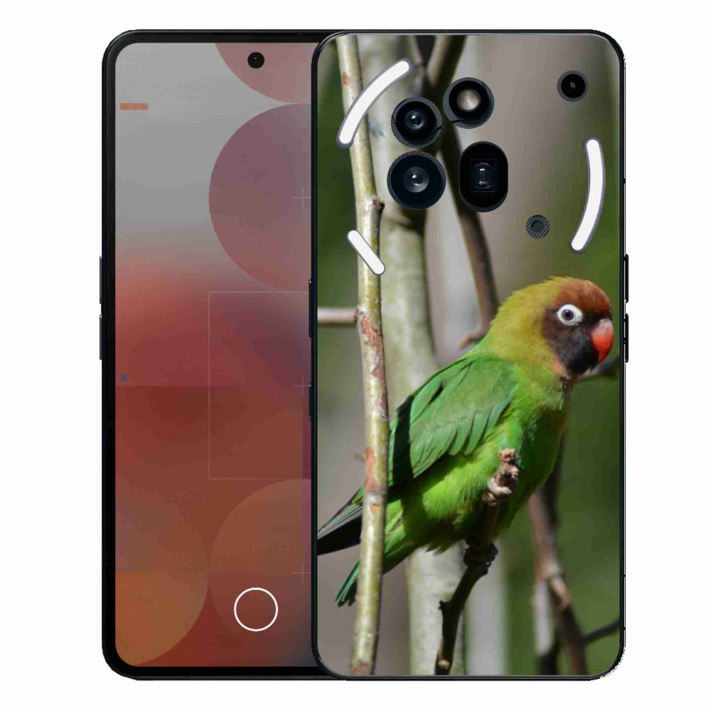 Zselés borító mmCase a Nothing Phone (3a) Pro készülékhez - papagáj agapornis