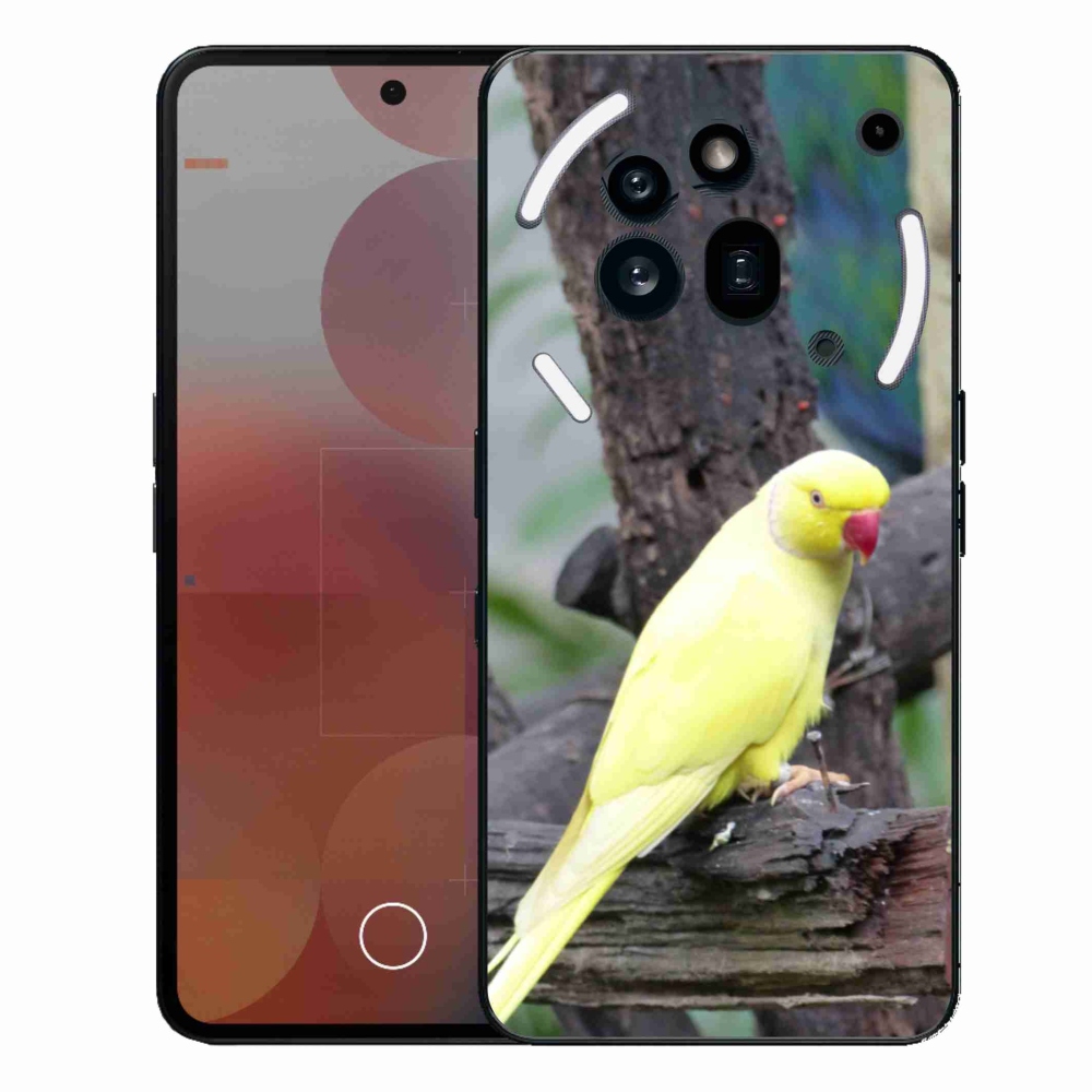 Zselés borítás mmCase a Nothing Phone (3a) Pro készülékhez - papagáj alexander sárga
