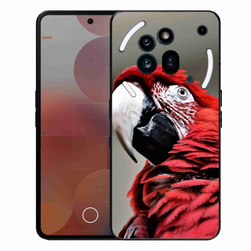 Zselés borítás mmCase a Nothing Phone (3a) Pro készülékhez - papagáj ara piros