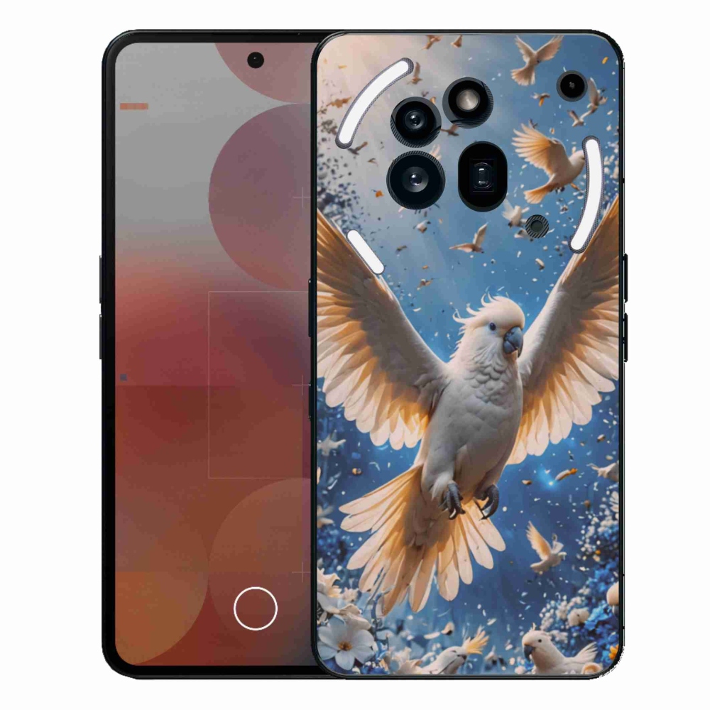 Zselés borítás mmCase a Nothing Phone (3a) Pro készülékhez - papagáj kakadu