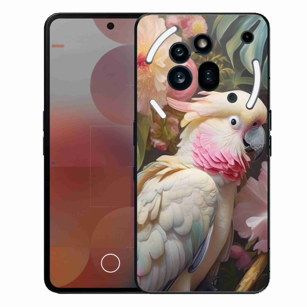 Zselés borítás mmCase a Nothing Phone (3a) Pro készülékhez - papagáj kakadu rózsaszín 2
