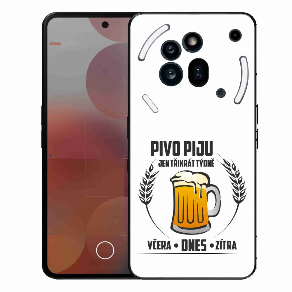 Zselés borító mmCase a Nothing Phone (3a) Pro készülékhez - sör motívum fehér háttérrel