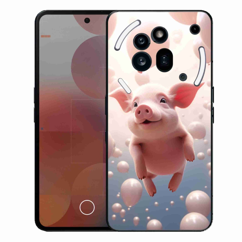 Zselés borítás mmCase a Nothing Phone (3a) Pro készülékhez - malacka lufikkal