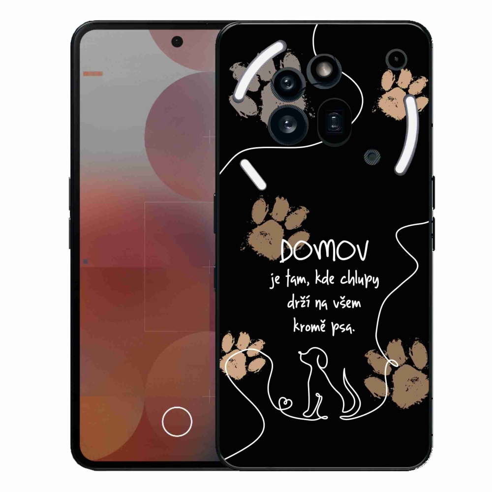 Zselés borító mmCase a Nothing Phone (3a) Pro készülékhez - kutya motívum fekete háttérrel