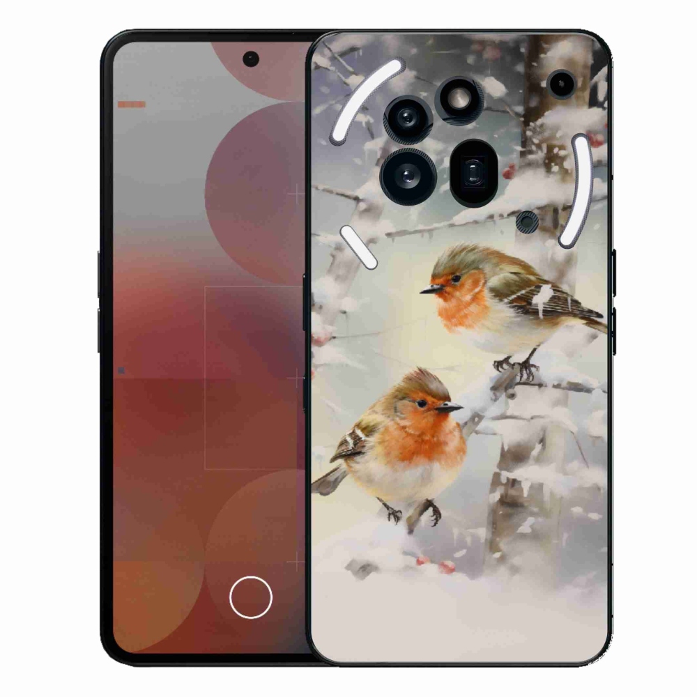 Zselés borítás mmCase a Nothing Phone (3a) Pro készülékhez - madarak télen