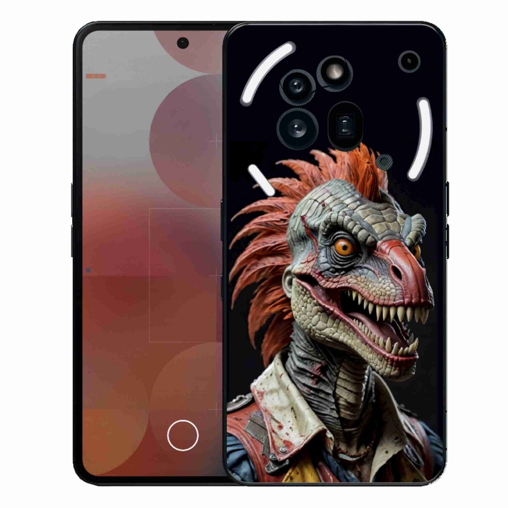 Zselés borítás mmCase a Nothing Phone (3a) Pro készülékhez - punk dinoszaurusz