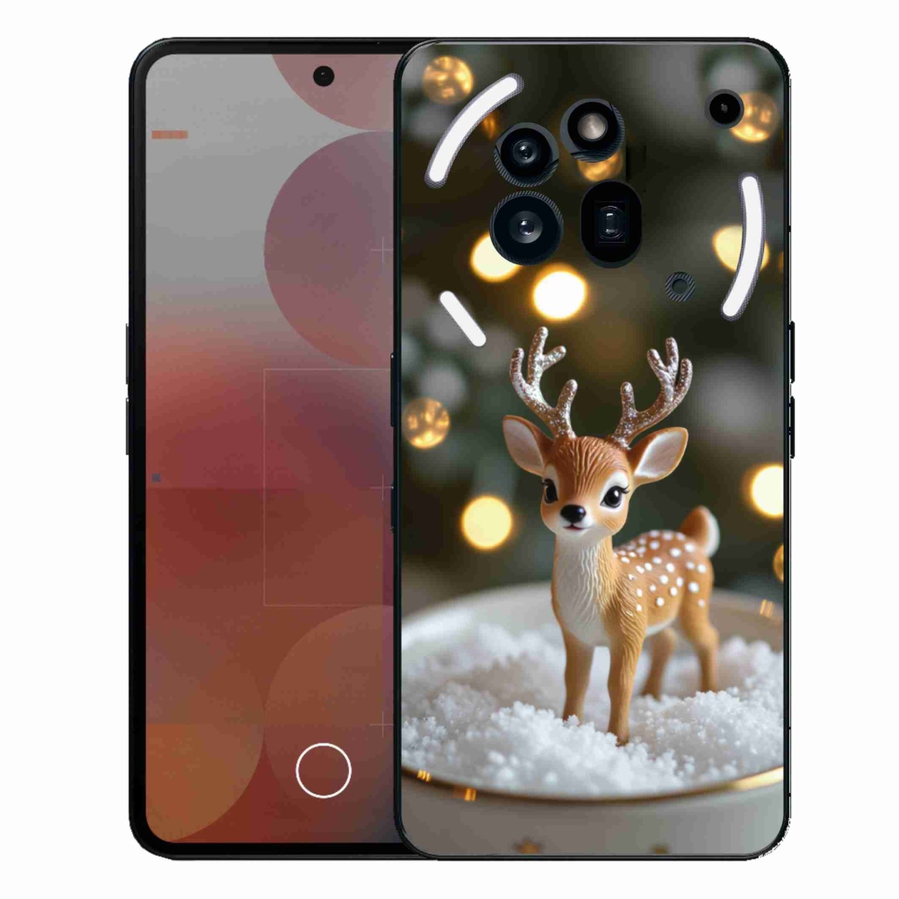 Zselés borítás mmCase a Nothing Phone (3a) Pro készülékhez - aranyos karácsonyi szarvasok