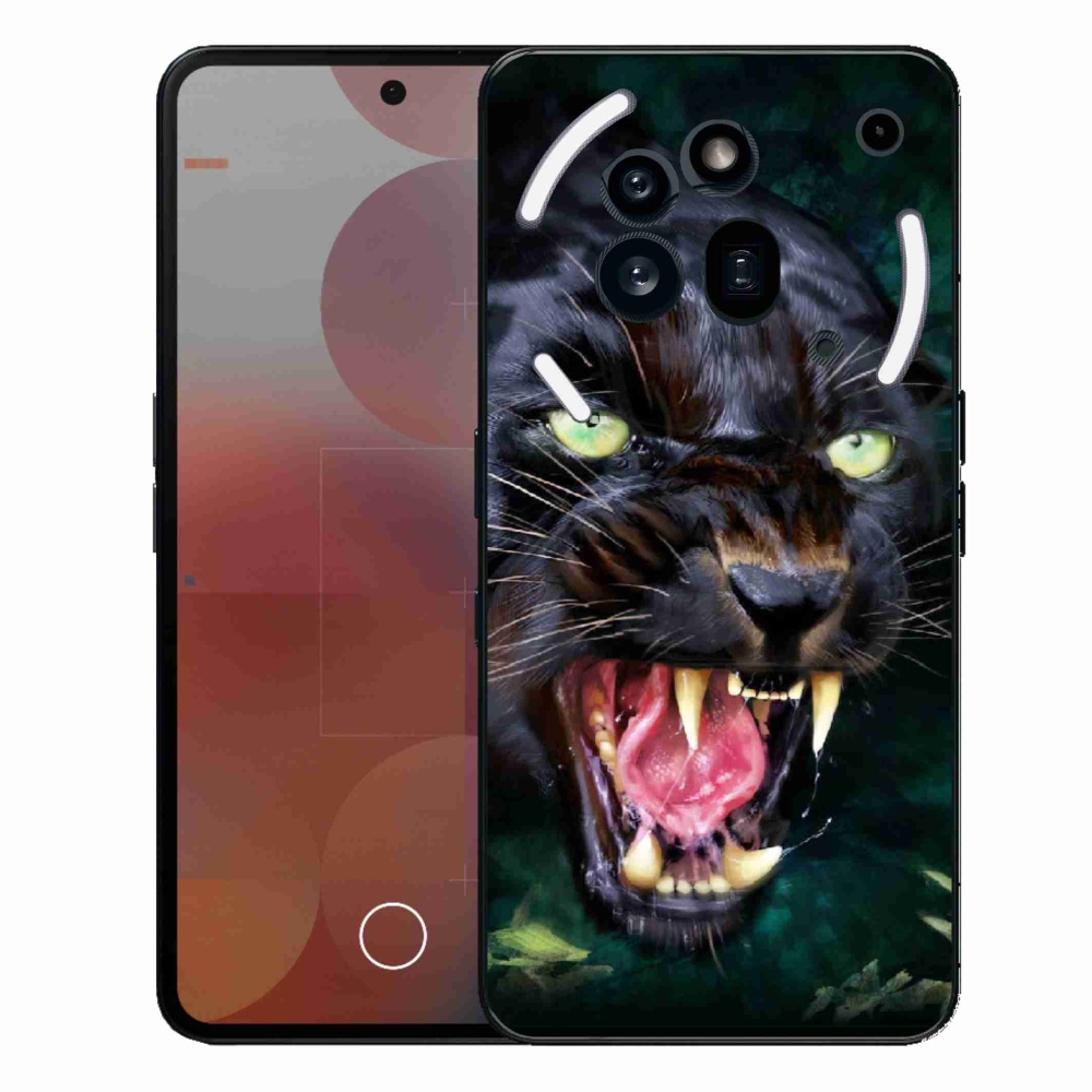 Zselés borítás mmCase a Nothing Phone (3a) Pro készülékhez - dühös fekete párduc