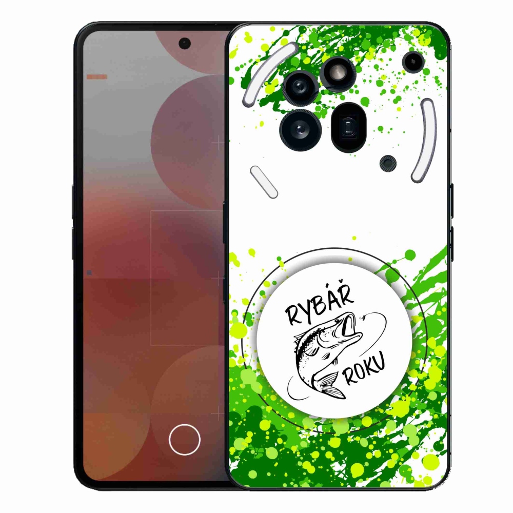 Zselés borító mmCase a Nothing Phone (3a) Pro készülékhez - Az év halászának fehér háttere