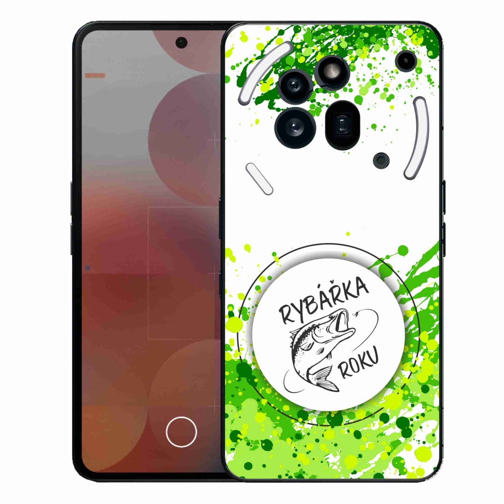 Zselés borító mmCase a Nothing Phone (3a) Pro készülékhez - Az év halászának fehér háttere