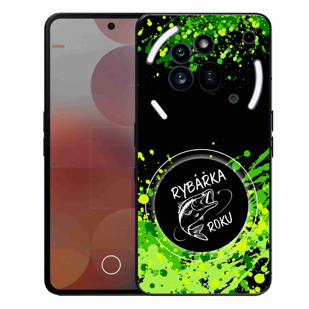 Zselés borító mmCase a Nothing Phone (3a) Pro készülékhez - Az év halászának fekete háttere