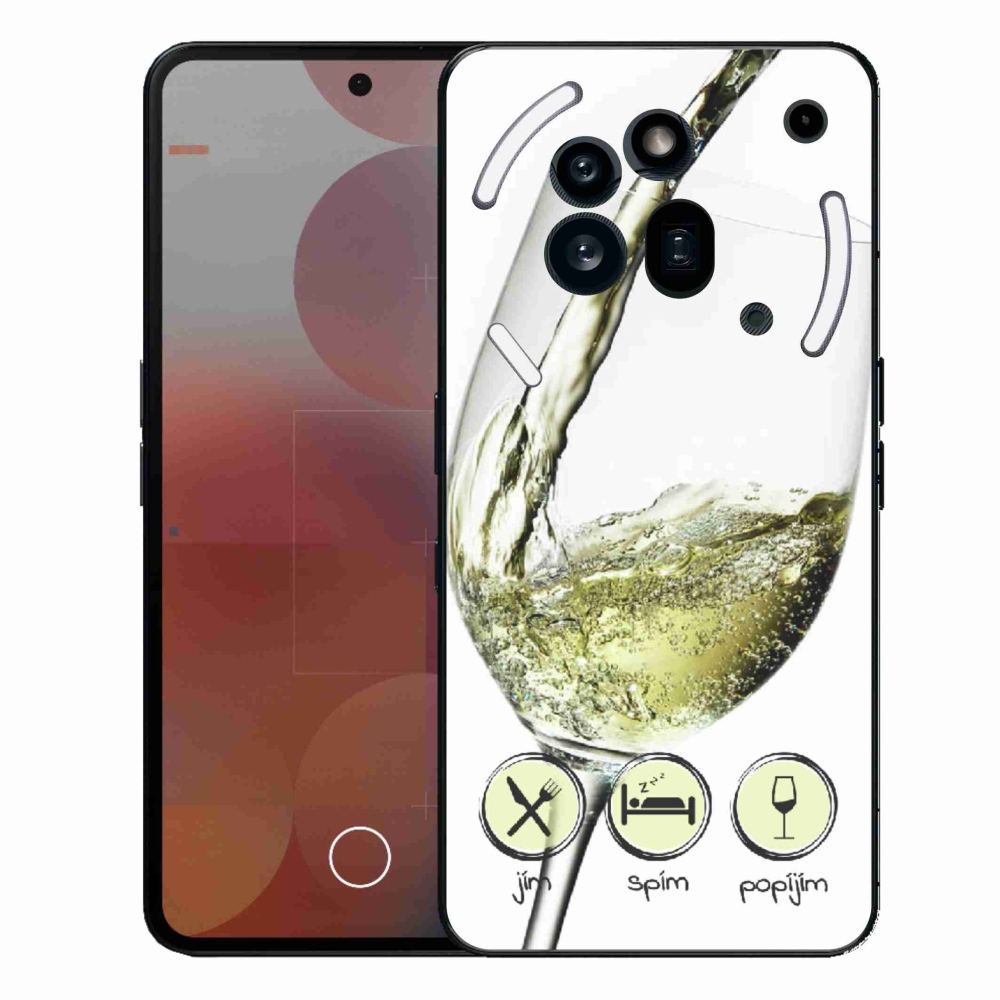 Zselés borítás mmCase a Nothing Phone (3a) Pro készülékhez - borospohár fehér