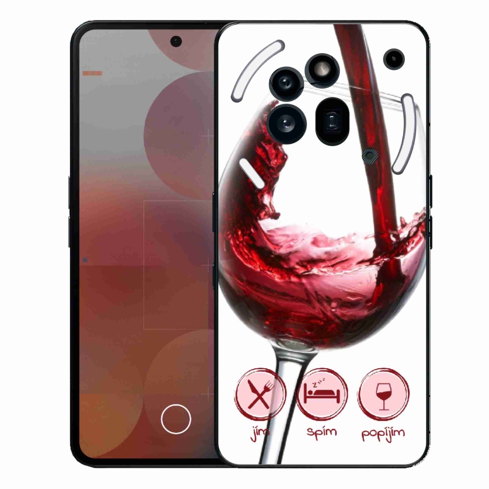 Zselés borítás mmCase a Nothing Phone (3a) Pro készülékhez - borospohár piros