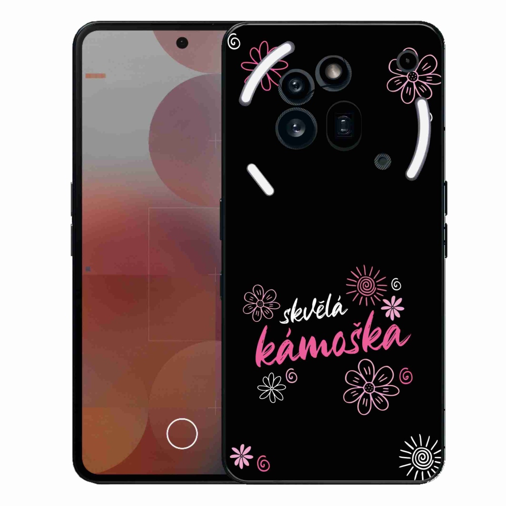 Zselés borítás mmCase a Nothing Phone (3a) Pro készülékhez - nagyszerű haver fekete háttérrel