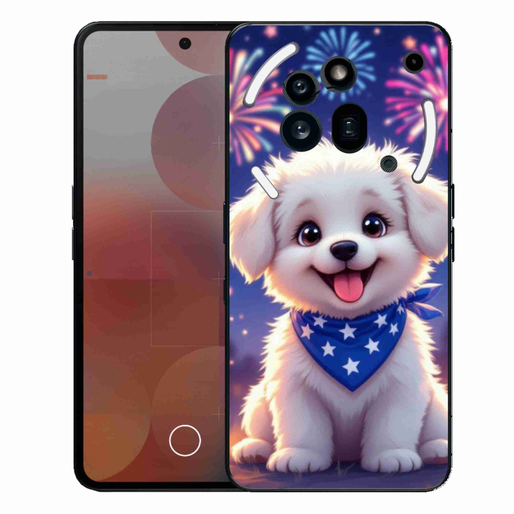 Zselés borítás mmCase a Nothing Phone (3a) Pro készülékhez - ünnepi kölyökkutya
