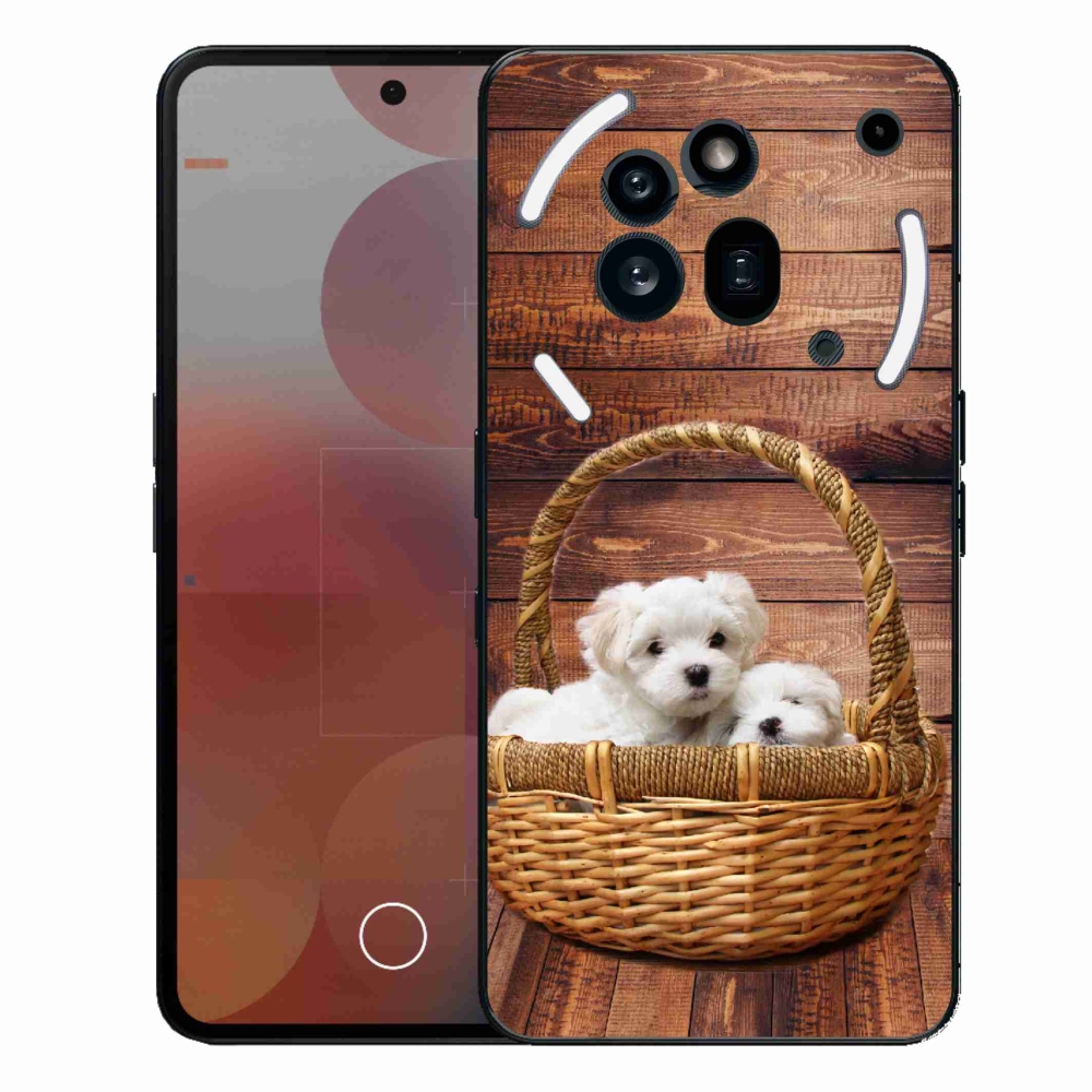 Zselés borítás mmCase a Nothing Phone (3a) Pro készülékhez - kölyökkutyák